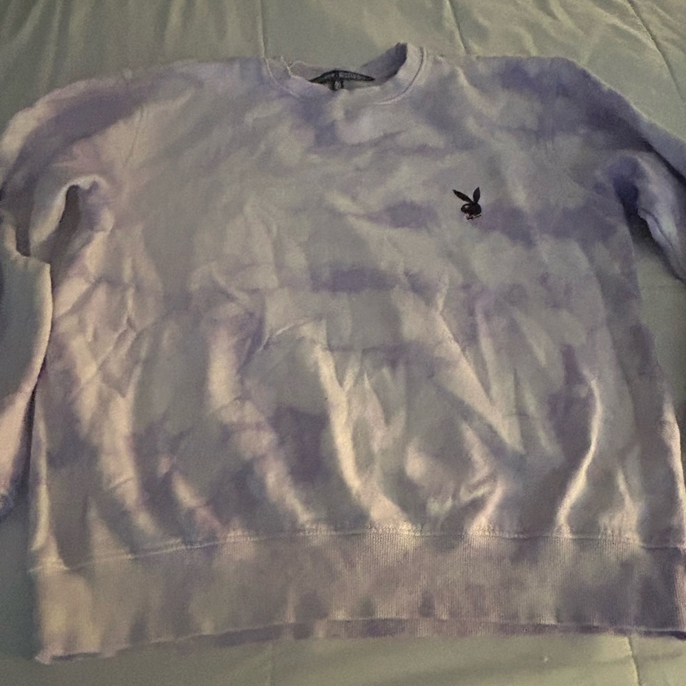 Missguided Playboy tie-dyed light purple and white  Sweatshirt